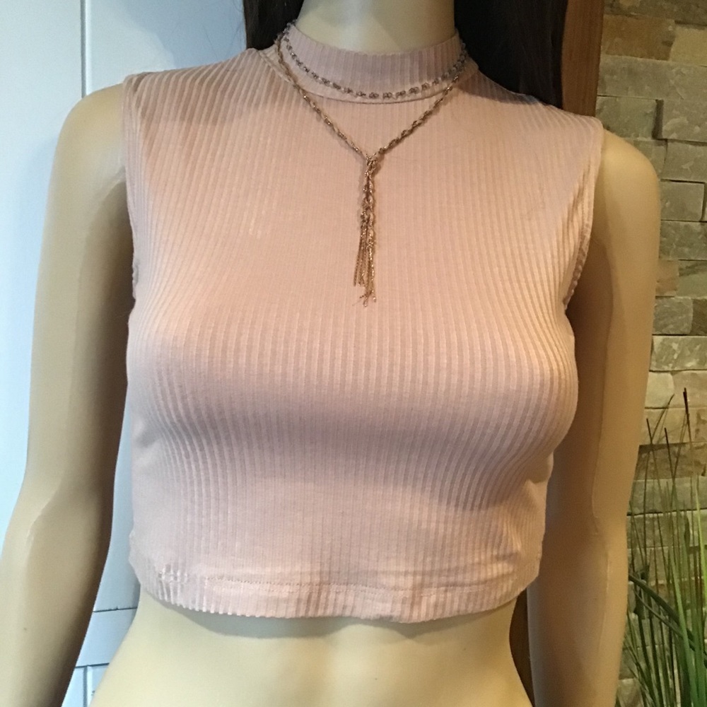 TWO LIGHTWEIGHT SOFT RIBBED STRETCHY CROP TOPS - Picture 5 of 13